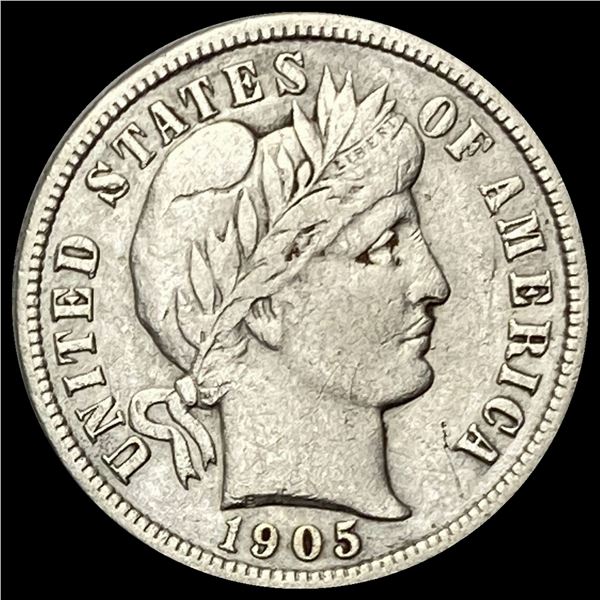 1905 Barber Dime NEARLY UNCIRCULATED