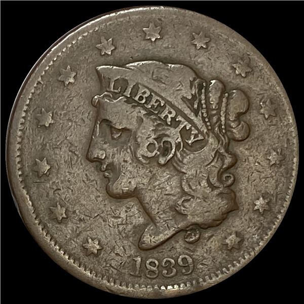 1839 Coronet Head Large Cent NICELY CIRCULATED