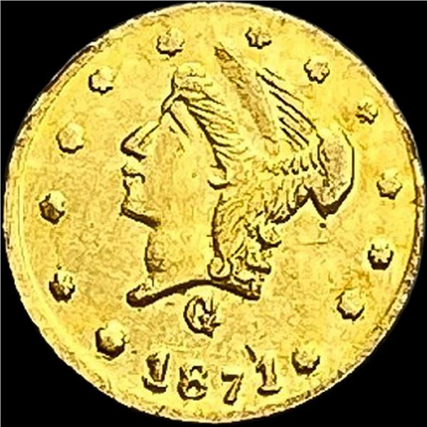 1871 Round California Gold Quarter UNCIRCULATED
