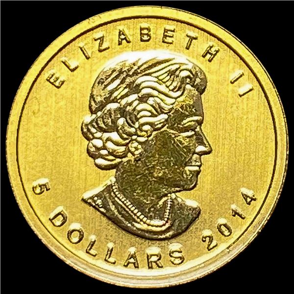 2014 Canada $5 Gold 1/10 OZ SUPERB GEM BU