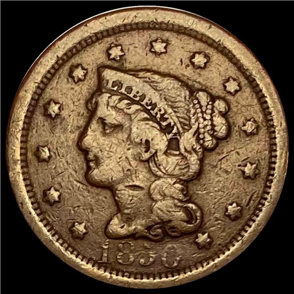 1850 Braided Hair Large Cent LIGHTLY CIRCULATED