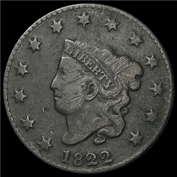 1822 Coronet Head Large Cent NICELY CIRCULATED