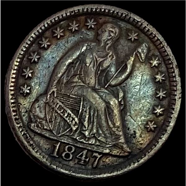 1847 Seated Liberty Half Dime CLOSELY UNCIRCULATED