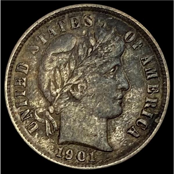 1901 Barber Dime LIGHTLY CIRCULATED