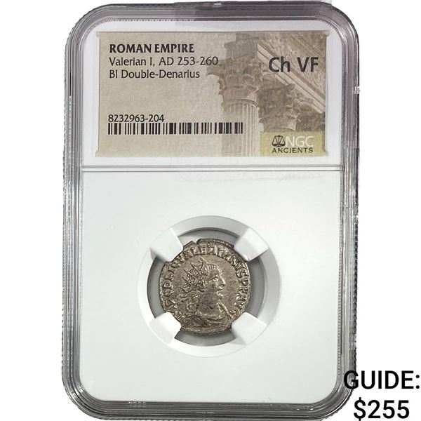 Roman Valerian I AD235-260 BI Dbl-Denarius Ch VF