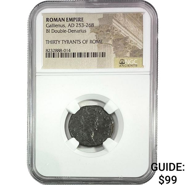 Roman Gallienus AD 253-268 BI Dbl-Denarius NGC