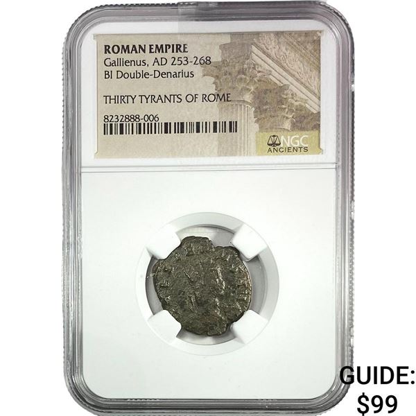 Roman Gallienus AD 253-268 BI Dbl-Denarius NGC