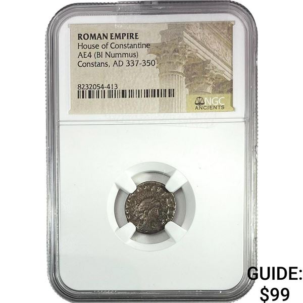 Roman Constans AD 337-350 AE4 BI Nummus NGC
