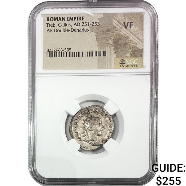 Roman Treb. Gallus AD 251-253 SIlver Dbl-Denarius NGC VF