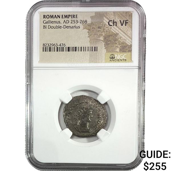 Roman Gallienus AD 253-268 BI Dbl-Denarius NGC Ch VF