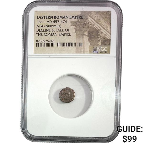 Eastern Roman Leo I ad 457-474 AE4 Nummus NGC