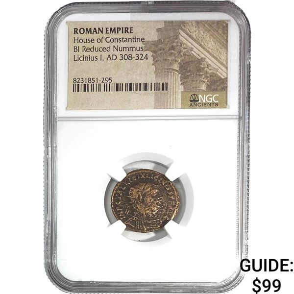 Roman Licinius I AD 308-324 BI Reduced Nummus NGC