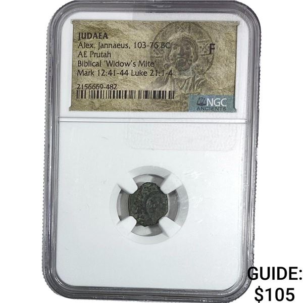 Judaea Alex, Jannaeus 103-76 BC Widow's Mite F
