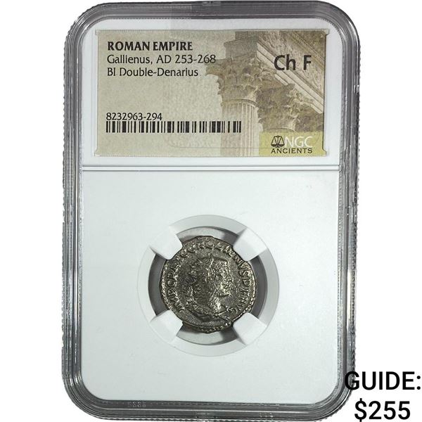 Roman Gallienus AD 253-268 BI Dbl-Denarius Ch F