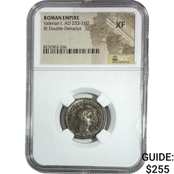 Roman Valerian I AD235-260 BI Dbl-Denarius NGC XF