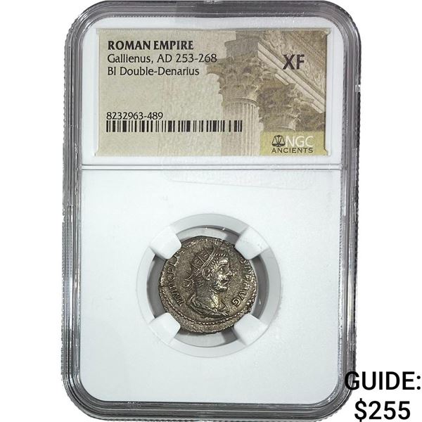 Roman Gallienus AD 253-268 BI Dbl-Denarius NGC XF