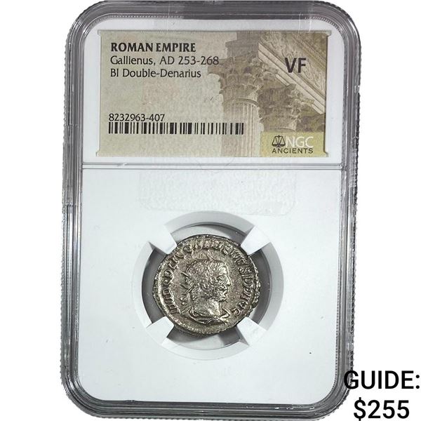 Roman Gallienus AD 253-268 BI Dbl-Denarius NGC VF