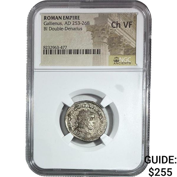 Roman Gallienus AD 253-268 BI Dbl-Denarius NGC Ch VF