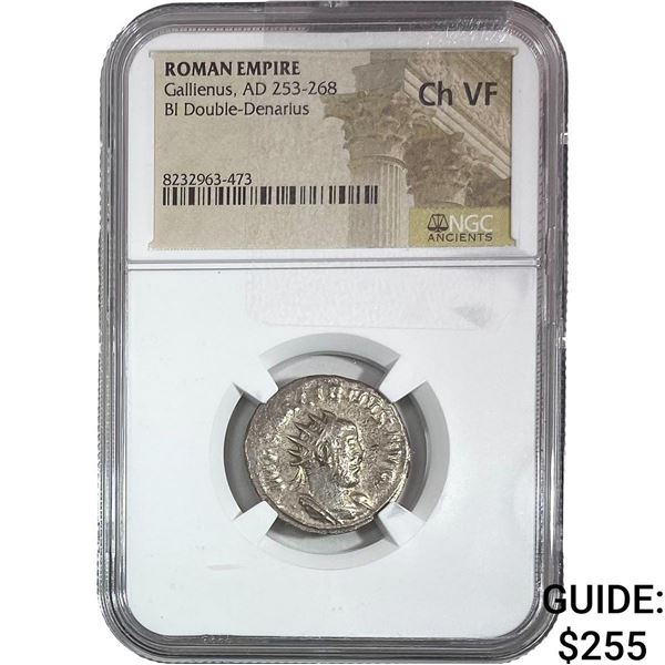 Roman Gallienus AD 253-268 BI Dbl-Denarius Ch VF