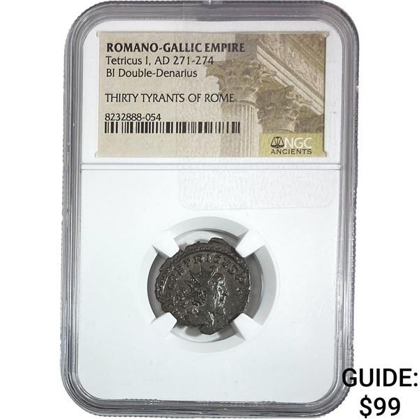 Romano-Gallic Tetricus I AD271-274 BI Dbl-Denarius NGC