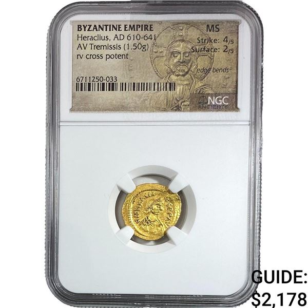 Byzantine Heraclius AD610-641 Gold Trem. 1.50g