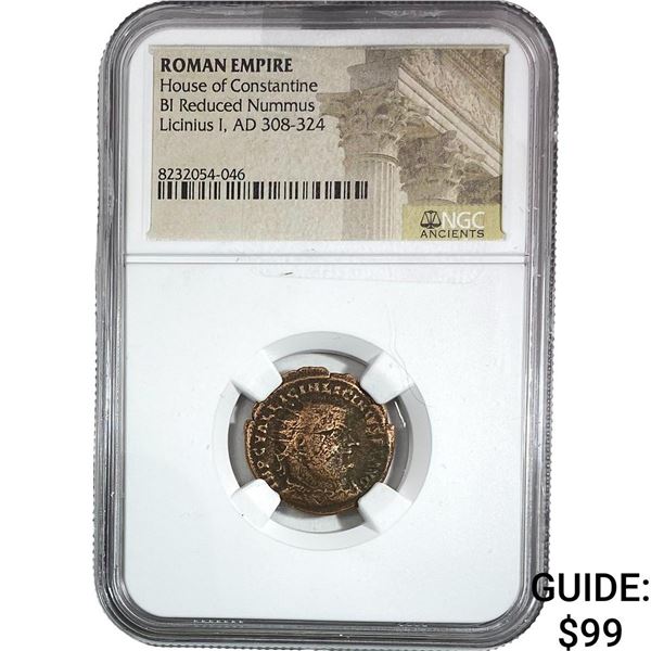 Roman Licinius I AD 308-324 BI Reduced Nummus NGC
