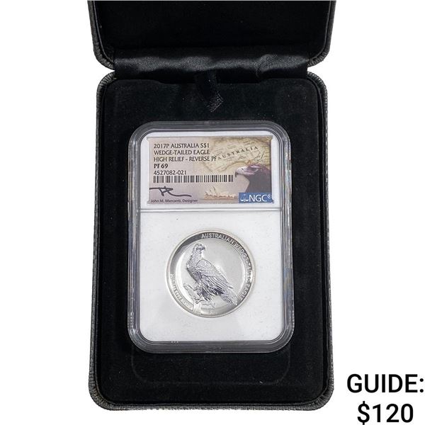 2019-P Australia Silver Wedge-Tailed Eagle 1oz NGC PF69 REV PF