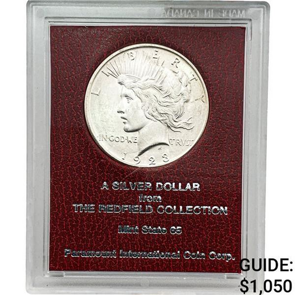 1923-D Silver Peace Dollar REDFIELD MS65