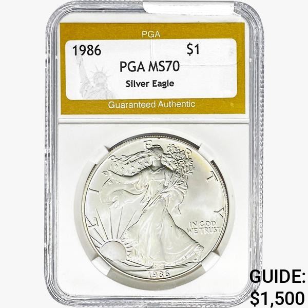 1986 American Silver Eagle PGA MS70