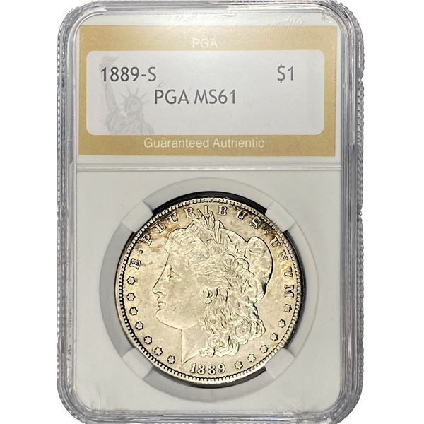 1889-S Morgan Silver Dollar PGA MS61