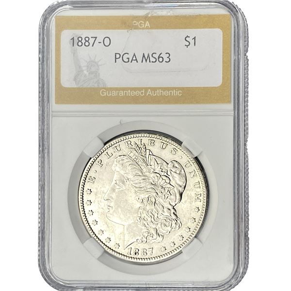 1887-O Morgan Silver Dollar PGA MS63
