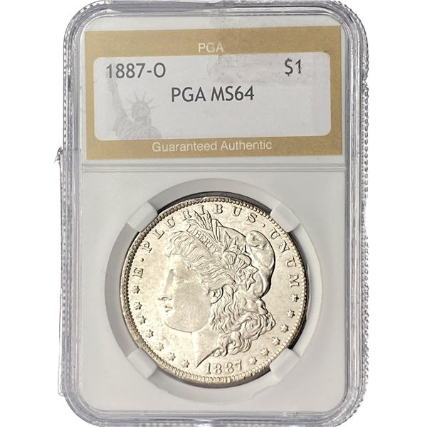 1887-O Morgan Silver Dollar PGA MS64