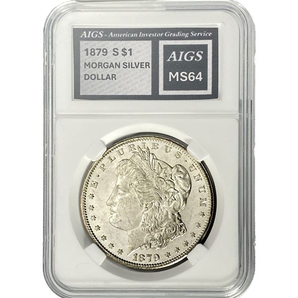 1879-S Morgan Silver Dollar AIGS MS64