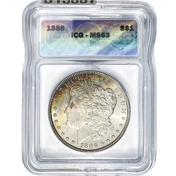 1886 Morgan Silver Dollar ICG MS63 TONED
