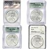 Image 1 : 1992-2008 GEM BU US 1oz Silver Eagle [4 Coins] NGC/ANACS/ICG MS69/70