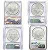 Image 2 : 1992-2008 GEM BU US 1oz Silver Eagle [4 Coins] NGC/ANACS/ICG MS69/70
