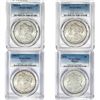 1884-1921 GEM BU Morgan Silver Dollar [4 Coins] PCGS MS62/63