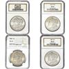 Image 1 : 1881-1902 GEM BU Morgan Silver Dollar [4 Coins] NGC MS64