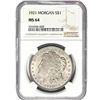 Image 6 : 1881-1921 GEM BU Morgan Silver Dollar [3 Coins] NGC MS62/64