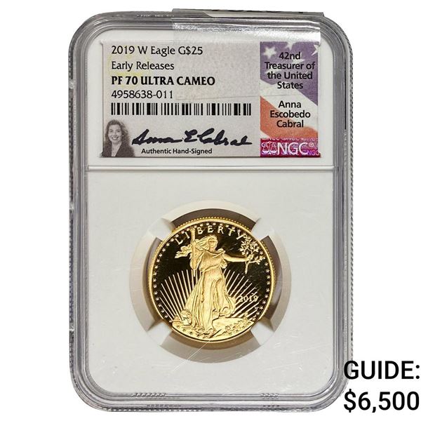 2019-W G$25 Eagle 1/2 oz NGC PF70 Ultra Cameo
