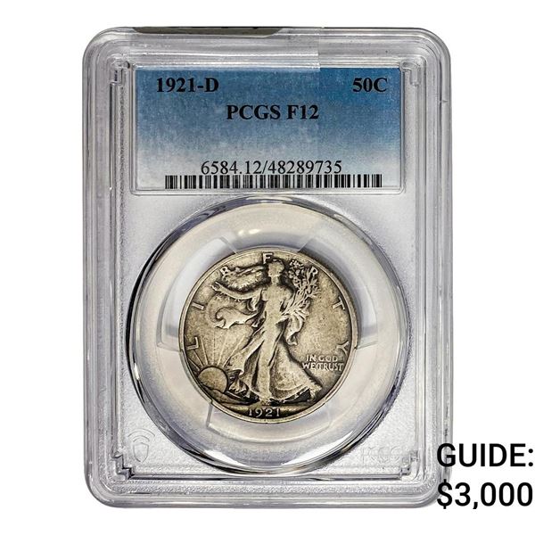 1921-D Walking Liberty Half Dollar PCGS F12