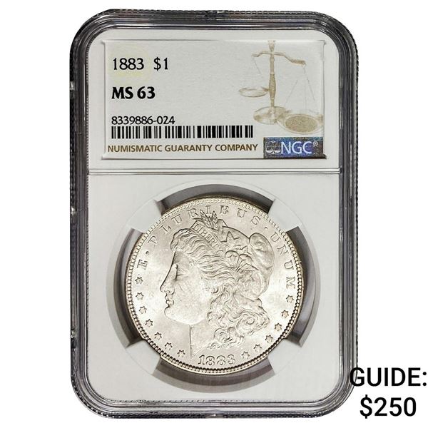 1883 Morgan Silver Dollar NGC MS63
