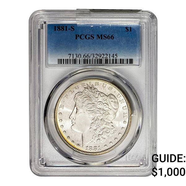 1881-S Morgan Silver Dollar PCGS MS66