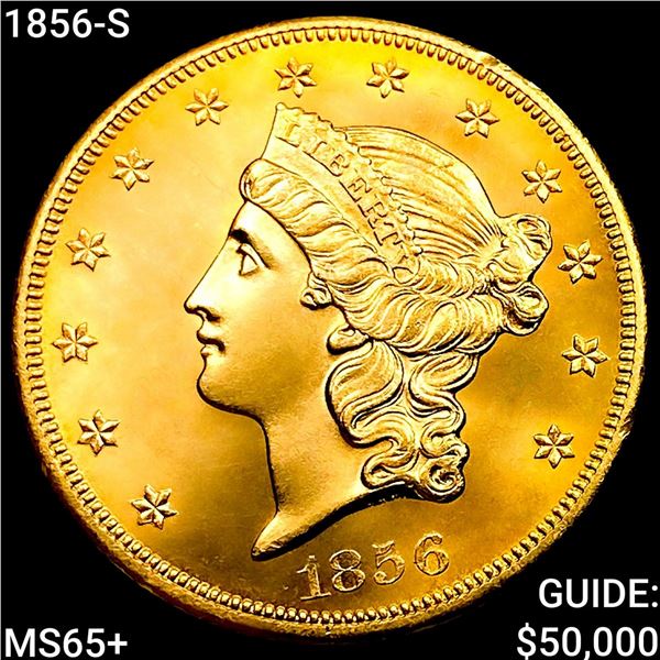 1856-S $20 Gold Double Eagle GEM BU +