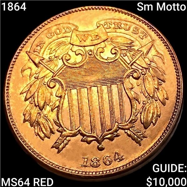 1864 Sm Motto Two Cent Piece CHOICE BU RD