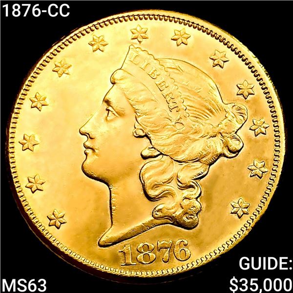 1876-CC $20 Gold Double Eagle CHOICE BU