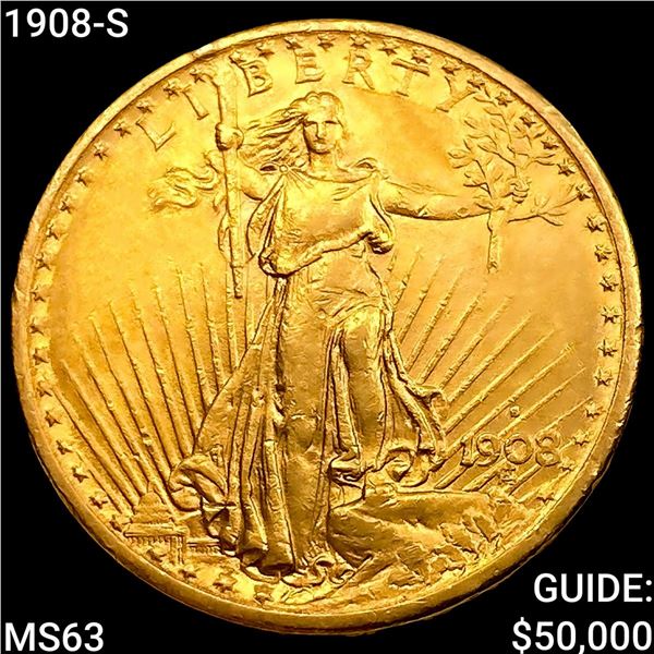 1908-S $20 Gold Double Eagle CHOICE BU