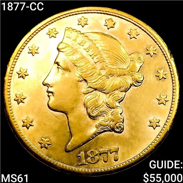 1877-CC $20 Gold Double Eagle UNCIRCULATED