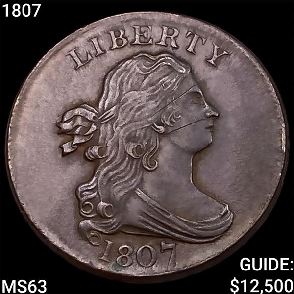 1807 Draped Bust Half Cent CHOICE BU