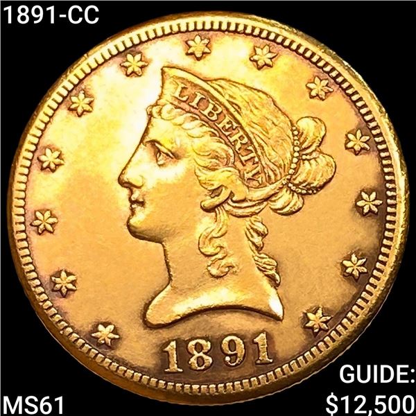 1891-CC $10 Gold Eagle UNCIRCULATED
